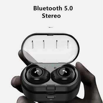 Fanshu Bluetooth 5.0 Austiņas Tws Ausī Pākstis Ar Uzlādes Box Bezvadu Austiņas Austiņas Ar Mic, Lai Xiaomi Mi iphone, Samsung