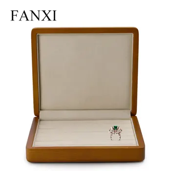 FANXI Cietā Koka Rotaslietas Displejs Gredzenu, Displeja Turētājs ar Microfiber Jewelry Box Stends, juvelierizstrādājumu Veikals