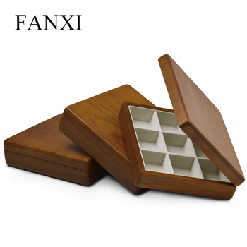 FANXI Cietā Koka Rotaslietas Displejs Gredzenu, Displeja Turētājs ar Microfiber Jewelry Box Stends, juvelierizstrādājumu Veikals