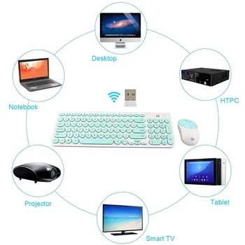 FD Bezvadu Tastatūra un Pele 2.4 GHz Mini Ultra Slim Mac Notebook, Laptop Datora Darbvirsmas Office Spēli ar krievijas Uzlīmes