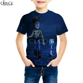 Filma T Krekli, Zēns, Meitene 3D Drukas Klasiskās Multiplikācijas filmu Šerifa Koksnes Forky Bērnu Tees Jauniešu Gadījuma Bērniem Topi