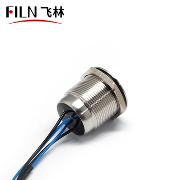 FILN 22mm 12V Ring LED Īslaicīgs Vai Lactching Nerūsējošā Tērauda IP68 Ūdensnecaurlaidīga Metāla Podos Spiediet Pogu Slēdzis ar vadu