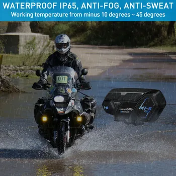 Fodsports Motocikla Ķivere Domofons 8 braucēji, M1-S Pro Ūdensizturīgs Austiņas Bezvadu Bluetooth intercomunicador iekšējo telefonu, MP3