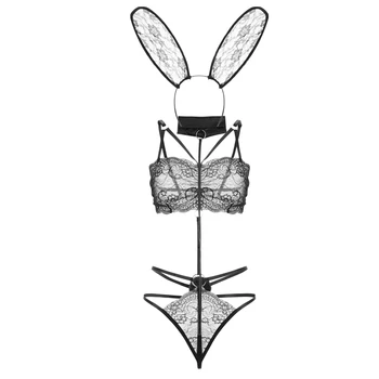 Francijas Sieviešu Cosplay Kostīmu Bunny Girl Tērpi Dāmas Erotiska Vienotu Cute Puse Spēlē Apakšveļas Komplekts Trušu Sleepwear Bodysuit