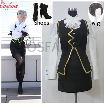 Franziska katharina von Karma Cosplay Apģērbu Phoenix Wright Ace Attorney Cosplay Kostīmu Anime Halloween sieviešu tērpu un parūku apavi