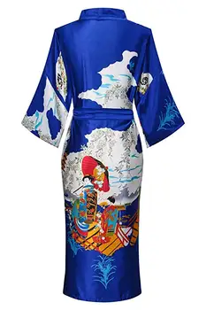 FZSLCYIYI Sieviešu Drēbes Naktskrekls Drukāt Ziedu Kimono Drēbes Sexy Līgavas Līgavas Tērpu Puse Kāzu Ilgi Sleepwear Peldmētelis