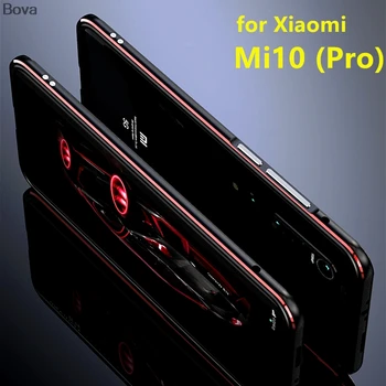 Gadījumā Xiaomi Mi 10 Luksusa Deluxe Ultra Plānas alumīnija Amortizatorus Xiaomi Mi 10 Pro Mi10 5G + 2 Filmas (1 Priekšējie +1 Aizmugurējais)