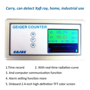 GMV2S Geigera Skaitītājs jonizējošo Starojumu Detektoru Personas Dozimetru Beta, Gamma rentgena ar Signalizāciju, 2.4 collu TFT LCD (šķidro Radioaktīvo Detektors