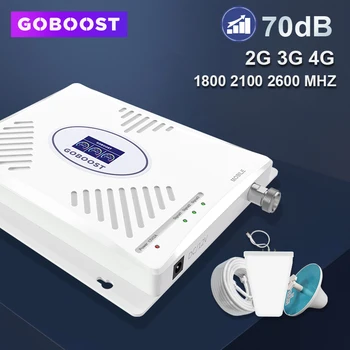 GOBOOST Mobilā tīkla Signāla Pastiprinātājs 4G Repeater DCS 1800 2100 UMTS 3G 4G LTE 2600 Mobilo Telefonu Pastiprinātājs GSM 2G 3G 4G LDPA Antenas Komplekts