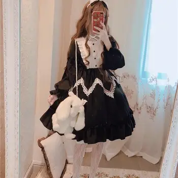 Gothic Lolita Kleita Viktorijas Viduslaiku Mežģīnēm Melnā Kleita Sievietēm Princese Kleita Girl Halloween Cosplay Kostīmu T59
