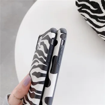 Govs Piena Melna Balta zebra Silikona TPU Mīksto Tālruņa Aizmugurējo Vāciņu priekš iPhone 11 12 Pro Max mini XS Max XR X 7 8 Plus SE2 Gadījumā Coque