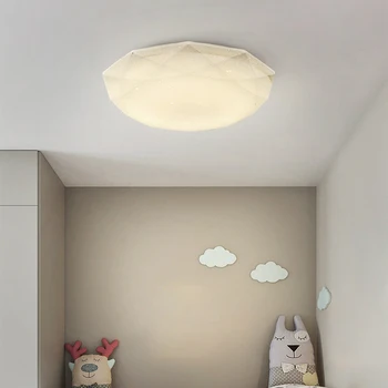 Griestu lampas guļamistabas lampa, vienkārša mūsdienu Ziemeļvalstu guļamistaba balts silts, romantisks star dot lampas