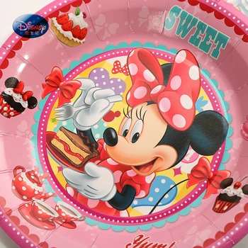 Grupa Krājumi 24pcs Karikatūra Minnie Mouse 12pcs tases 12pcs šķīvji Bērniem Dzimšanas dienas ballīti Apdares Galda piederumu Komplekts