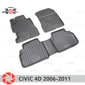Grīdas paklāji Honda Civic 4D 2006-2011 paklāji, kas nav slīdēšanas poliuretāna netīrumiem aizsardzības, iekšlietu auto stils aksesuāri