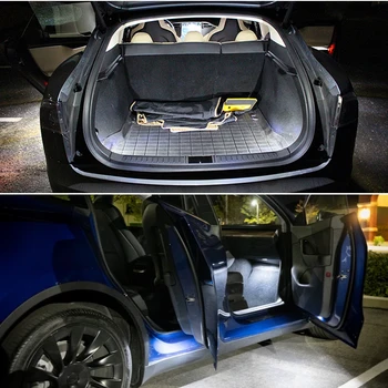 Gtinthebox 2GAB Balts LED Auto Interjera Apgaismojums, Durvju Pieklājīgi Lukturi, Bagāžnieka Zonas Kravas Gaismas Tesla Model S Model X Modelis 3