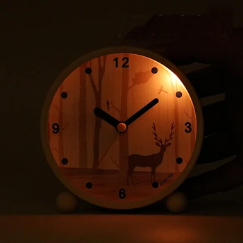 Gudrs 4 Collu Metāla izslēgt Desktop pulkstenis Apaļš Modinātājs ar Apgaismojumu Bērniem, Studentiem Klusums Pulksteņi