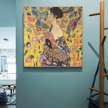 Gustava Klimta Gleznas Gleznu Plakātu Izdrukas Quadros Sienas Mākslas Portrets Adele Bloch Zelta Attēlu, Viesistaba, Mājas Dekoru Cuadros