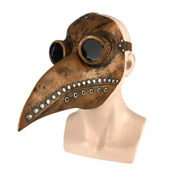 Halloween Masku Mēris Tvaika Knābis Ārsts Maska Svētku Puse Piederumi(Melns,Vara Naglu)