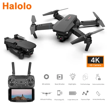 Halolo E88 Dūkoņa 4k IZŠĶIRTSPĒJAS Dual Kameras Redzes Pozicionēšanas 1080P WiFi Fpv RC Dūkoņa Augstums Saglabāšanu Rc Quadcopter