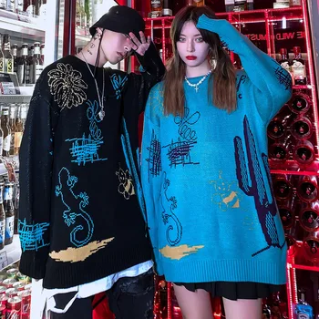 Harajuku Adīti Džemperi Vīriešiem Hip Hop Drukāt Džemperis Džemperis Streetwear Vīriešu Sieviešu Modes Ziemas 2020 Trikotāža Apģērbu WQ193
