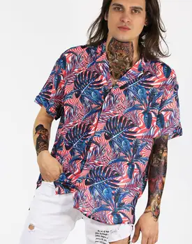 Hawaii Lapas Stilu Vīriešu Krekls