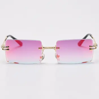 HBK Jaunu Modes Laukumā bez apmales Saulesbrilles Sievietēm, Vīriešiem, Taisnstūri Pelēkos Toņos, Saules Brilles Luksusa Zīmolu Dizaina Metāla Brilles UV400