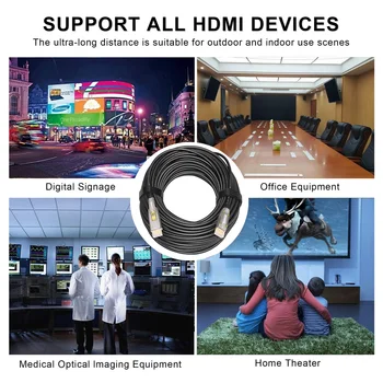 HDMI Vads 2.0 Optiskās Šķiedras HDMI 4k 60HZ 30M 15M 50M 100M Kabelis, HDMI Atbalsta 4K 3D HDR TV LCD Klēpjdatoru PS4 Projektoru, Datoru