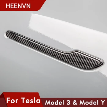 Heenvn 4GAB Durvju Rokturi Wrap Vāks Tesla Model 3 Oglekļa Šķiedras Aizsargs Uzlīme ModelY Piederumi Model3 Modelis Y Trīs 2020