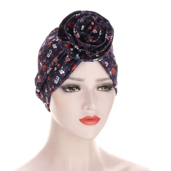 Helisopus Boho Drukāt 3D Puķu Lakatu Elegants Kokvilnas Musulmaņu Matu Šalle Iekšējo Hijab Cepures Cepures galvas apsējs Aksesuāri