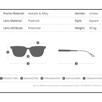 HEPIDEM Acetāts Polarizētās Saulesbrilles, Vīriešu Augstas Kvalitātes Modes Zīmolu, Dizaineru, Vintage Kvadrātveida Saules Brilles Sievietēm Aizsargbrilles 9137T