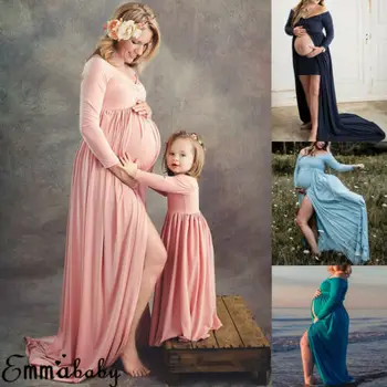 HIRIGIN Photography Prop Grūtniecēm Modes Maxi Kleita Kleita Dzemdību Māte Meitu Spēles