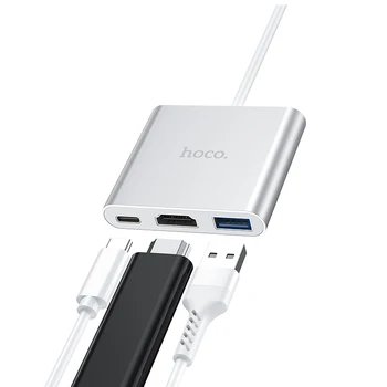 Hoco Tips-C HDMI-Saderīgam Converter 4K HD TV Adaptera Kabeli, Lai Macbook Digitālo Video, Audio Pārveidotājs Kabelis Samsung