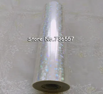 Hologrāfiskā folija caurspīdīga folija stikla lauskas, karstspiedes folija nospiediet uz papīra vai plastmasas 16cm 21cm platums 64cm garums 120m