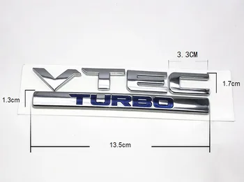 Honda Civic VTEC TURBO turbīnu Aizmugures Bagāžnieka Logo Emblēma Hečbeks Uzlabot modificēto ķermeņa bagāžnieka logo