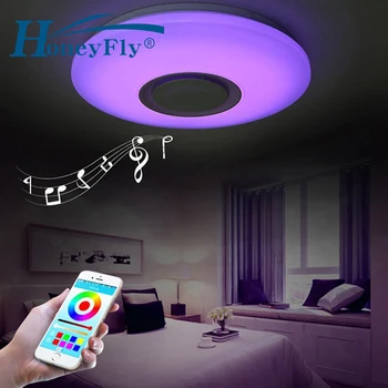HoneyFly LED RGB Griestu Gaismas, Bluetooth Skaļrunis, apgaismojuma regulēšanu, Krāsains Gaismas Griestu Lampa Mobilā kontrole Ēdamistaba Iekštelpu Apgaismojums