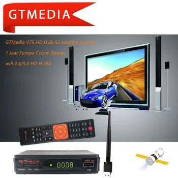 HOTEST GTMEDIA V7S HD DVB-S2 Receptoru GT Mediju V7S USB wifi FHD) 1080P Satelīta TV Uztvērējs Augstas Kvalitātes Uzlabot Freesat v7 HD