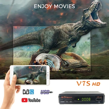 HOTEST GTMEDIA V7S HD DVB-S2 Receptoru GT Mediju V7S USB wifi FHD) 1080P Satelīta TV Uztvērējs Augstas Kvalitātes Uzlabot Freesat v7 HD