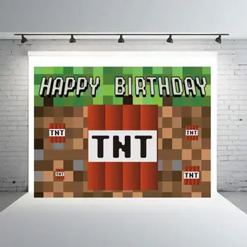 HUAYI TNT Pikseļu Fons Dzimšanas dienas svinības Fona TNT Photo Booth - Stiept Izturīgs Econ Vinila W-2193