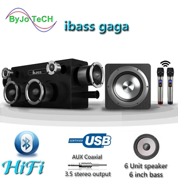 IBASS GaGa Koka Bluetooth Skaļruni 70 W Automašīnas Āra Mājas 6 vienības Skaļrunis TV, Datoru, Mobilo Telefonu, Audio Saderīgu Koaksiālie AUX USB
