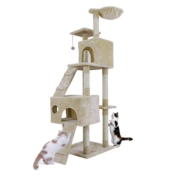 Iekšzemes Piegādes Kaķis Koku Kaķis Kāpt Rāmis Kaķis Mēbeles Scratchers Pet Koka Māju Pet Piegādēm Kaķēns Rotaļlietas, 2 Krāsas Kaķis Condos