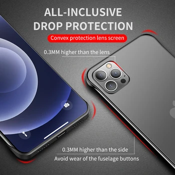 IHaitun Luksusa Telefonu Gadījumā iPhone 12 Pro Max Bezrāmju Cietā Tālruņa Vāciņu DATORA Korpusa iPhone 12 Pro Mini Apmalēm Dizains