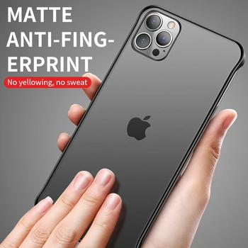 IHaitun Luksusa Telefonu Gadījumā iPhone 12 Pro Max Bezrāmju Cietā Tālruņa Vāciņu DATORA Korpusa iPhone 12 Pro Mini Apmalēm Dizains