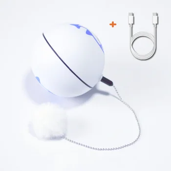 Interaktīvais Kaķis Rotaļu Bumbu Smart USB Uzlādējams Led Gaismas Rotējošu Bumbu Mājdzīvnieki Spēlē Rotaļlietas Kustības aktivizē Pet Bumbu Kaķis