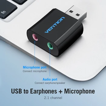 Intervences USB Skaņas Karti, USB Audio Interfeiss Ārējās 3.5 mm Mikrofons Audio Adapteri Skaņas kartes Portatīvie PS4 Austiņu Skaņas Karte