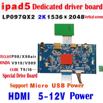 IPAD5 9.7 Collu LP097QX2-SPAV Veltīta LCD vadītāja valdes 2K 1536*2048 HDMI 5-12 Jauda Ultra-plānas stils