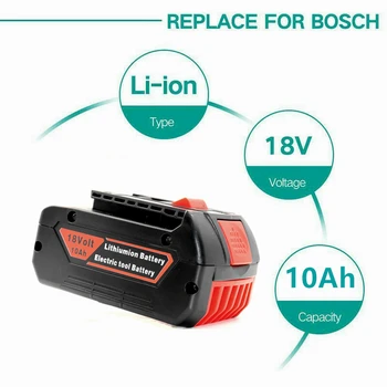 Ir 2021. 18V 10000mAh Litija par Bosch Uzlādējams elektroinstrumentus Akumulatora BAT609 BAT610 BAT618 BAT619G BAT622 Batteria 18 Volt Lādētāju