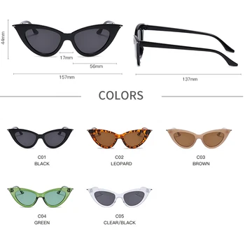 Ir 2021. Jaunu Modes Cat Eye Saulesbrilles Plastmasas Sieviešu Vintage Mazo Trīsstūri, Saules Brilles Sieviešu Kniežu Brilles UV400 Oculos Feminino