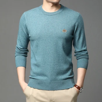 Ir 2021. Jaunu Modes Zīmolu Adīt Džemperi Korejas Dizaineris Apkalpes Kakla Vīriešu Džemperis Streetwear Autum Ziemas Ikdienas Džemperis Vīriešiem Apģērbi
