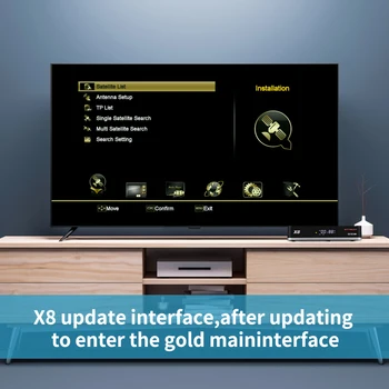 Ir 2021. JAUNU Satelīta TV uztvērējs GTMEDIA X8 DVB-S/S2/S2X Atjauninājumu no V8 NOVA V8X Jaunas Ielidošanas DVB S2X Dekoderi Receptoru TV kastē