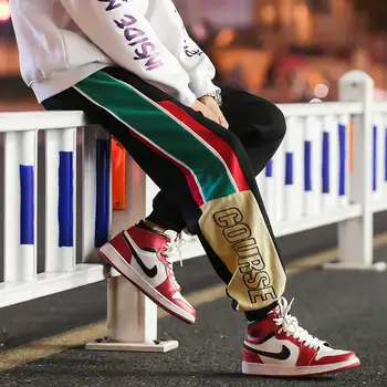Ir 2021. Vīriešu Velveta Raibs Kravas Harēma Bikses Joggers Harajuku Treniņbikses Modes Hip Hop Streetwear Bikses Japānas Stila Bikses